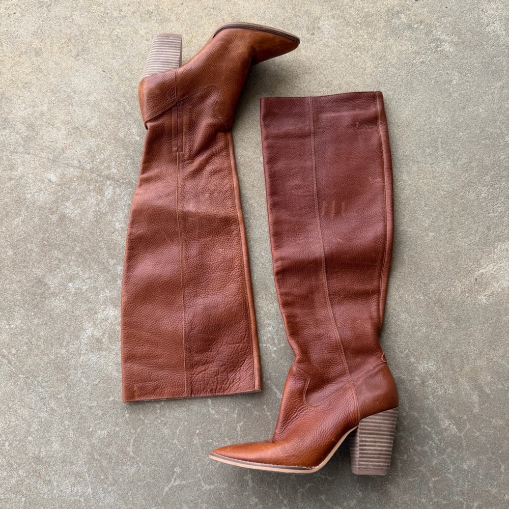 Lucky Brand Azoola Leather Knee High Boots Women’s Size 7.5